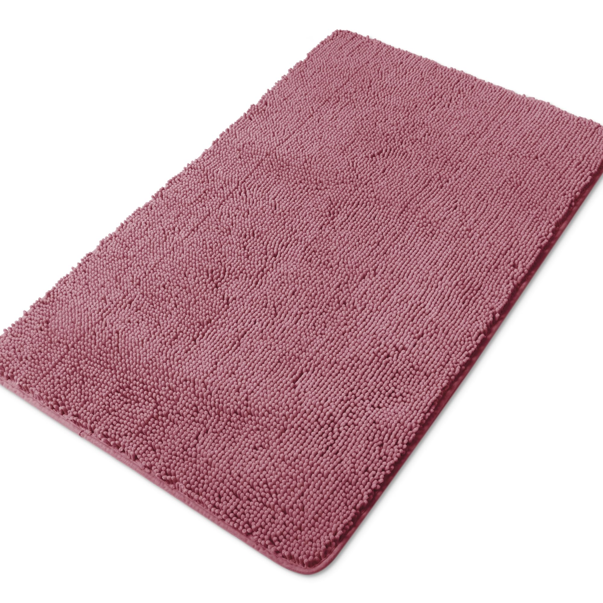 Yeaban Chenille Dusty Rose Bathroom Rug 30"x50",Non-Slip Rubber Backing — image 1