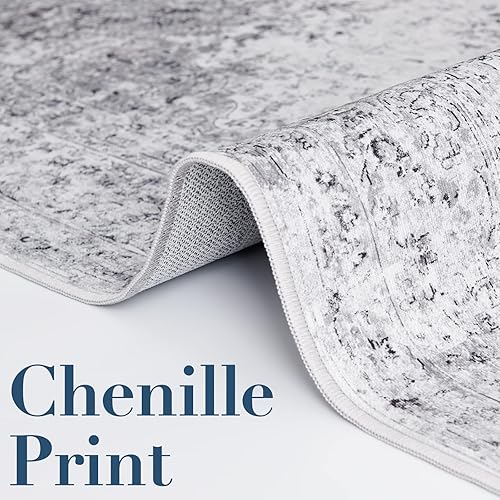 Vista 62 de jinchan Alfombra de pasillo lavable de 2 x 10 pulgadas, estilo vintage, envejecida, para interiores, delgada, tradicional, con estampado floral