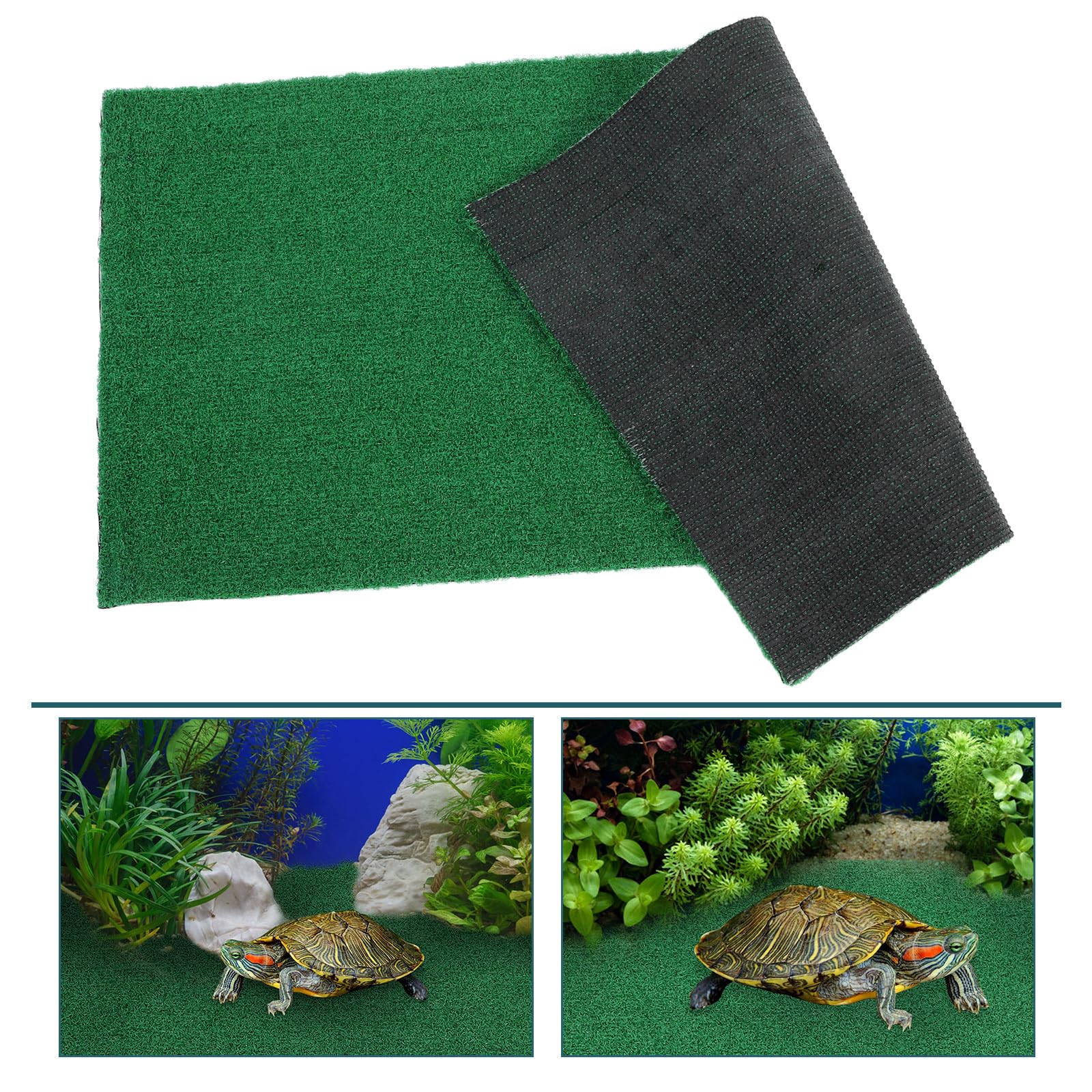 Yardwe Isola Galleggiante Verde in Plastico per Tartarughe e Rettili, Tappeto Erboso Artificiale Leggero e Resistente, per Uso Interno ed Esterno