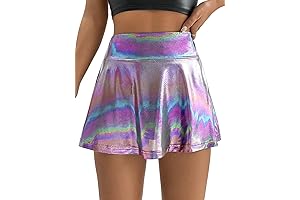 Women's Ombre Metallic A-Line Skort: Elevate Your Style with Shimmer and Comfort