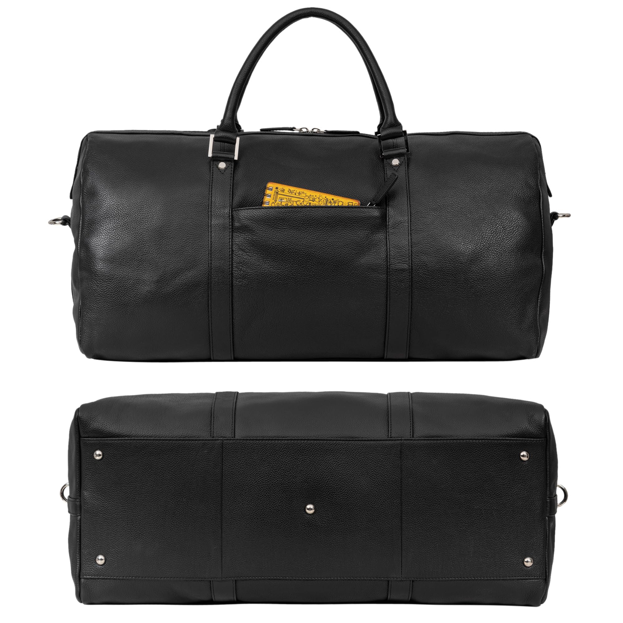 STILORD Herkules Premium Leder-Reisetasche für Herren & Damen Weekender Echtleder - Wochenendtasche zum Umhängen Reise Duffel Bag Handgepäck Flugzeug wasserdicht groß Farbe:schwarz
