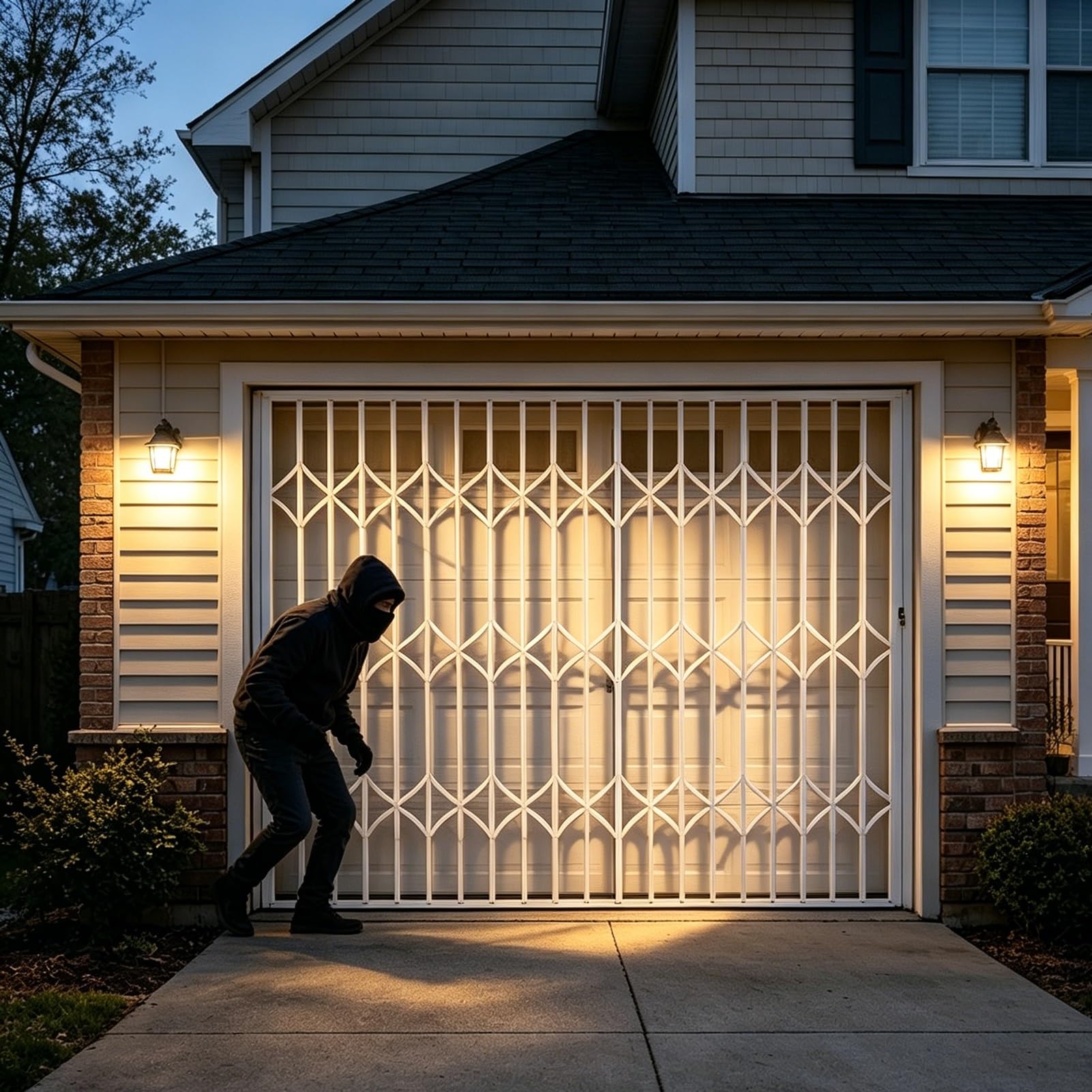 Inferriate per Finestre Inferriate Estensibili Bloccabili per Garage, Kit Ferramenta per Griglie Sicurezza Finestre Domestiche, Ringhiera Protezione Personalizzabile(W90xH75cm/35x30in)