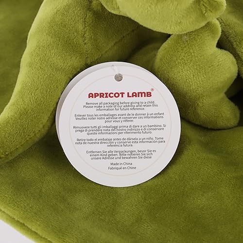 Miniatura 6 de Apricot Lamb Snuggler - Manta de seguridad de animales de peluche para bebé, manta de personaje para guardería (dinosaurio verde, 13 pulgadas)