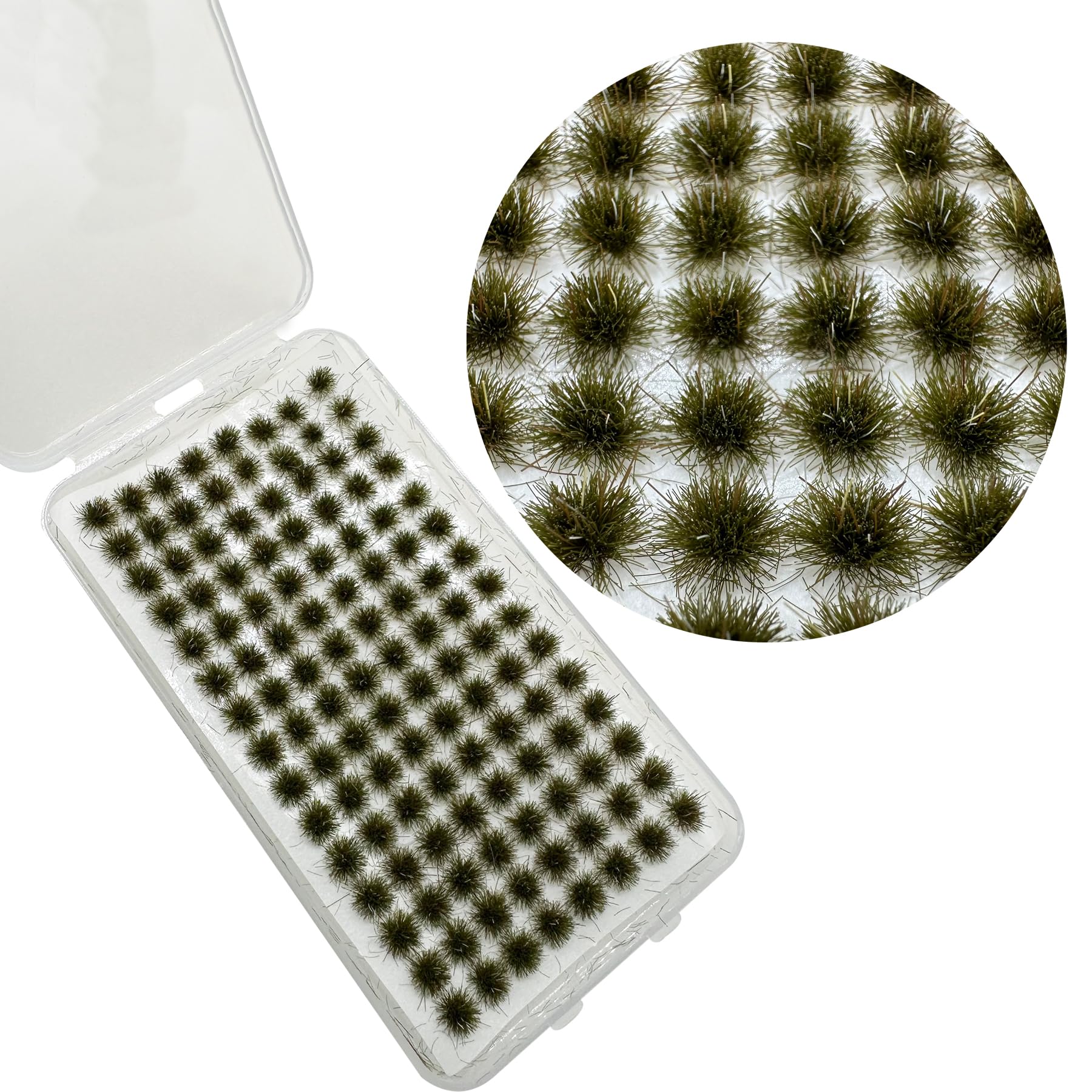 Woohome 312 Stück Static Grass Tuft Miniatur Schnee Statische Grass Statische Grasbüschel, Scenics Gras Grasbüschel für Miniatur Tabletop Spiele Modelleisenbahn