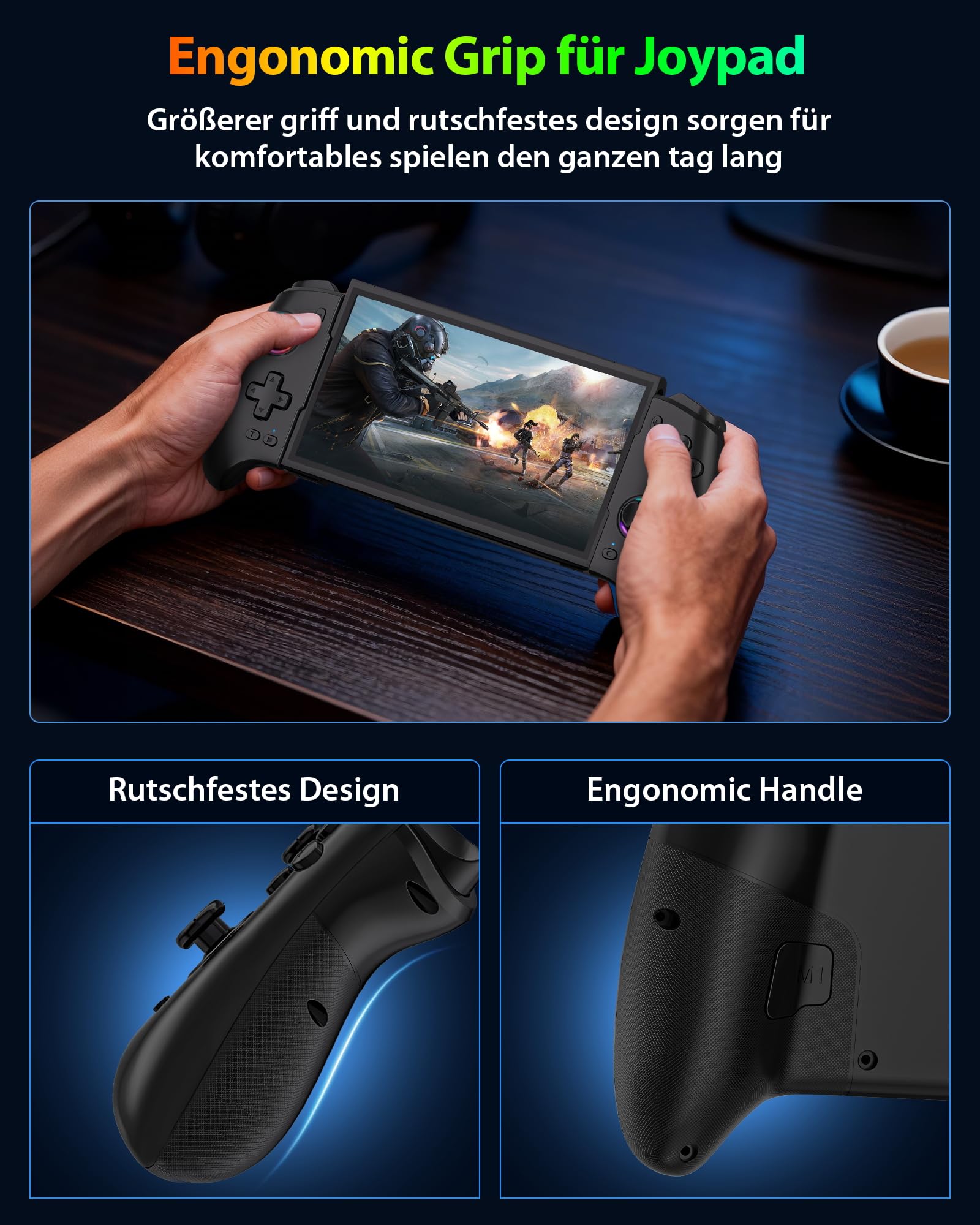 ZRZLMVP Controller Wireless Switch Pro per Switch 2/Switch 1/Switch OLED - Controller da gioco estensibile per PC con 16 luci RGB, Joystick effetto Hall, Programmierbar, Wake Up, Turbo, Vibrazione