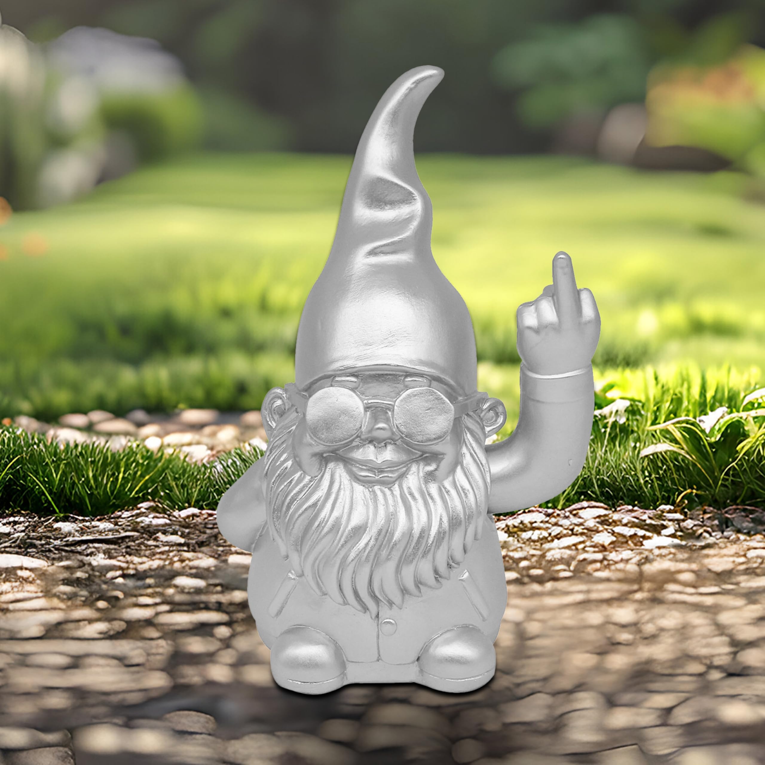 Lesser & Pavey Gnomes Home Decor Figurines & Ornaments For Home & Office | Decorative Home Accessories Statues For Indoor & Outdoor | Lovely Gifts for Women & Men Peace Hands Pink 20 Cm — view 10