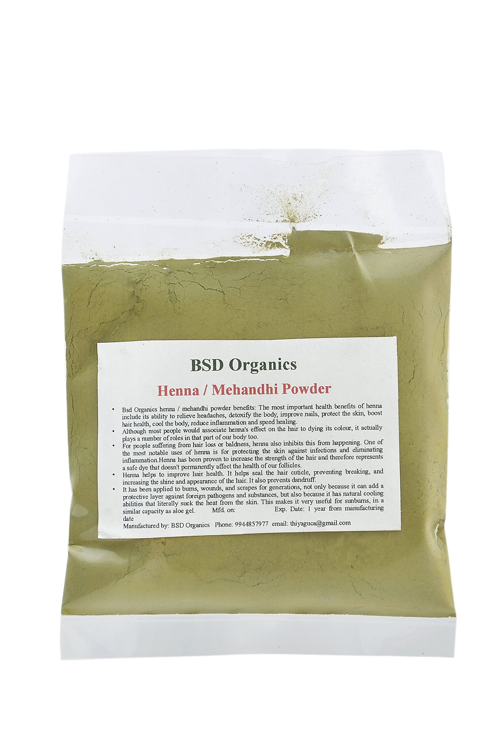 BSD ORGANICS HENNA / MEHANDHI POWDER - 200 G