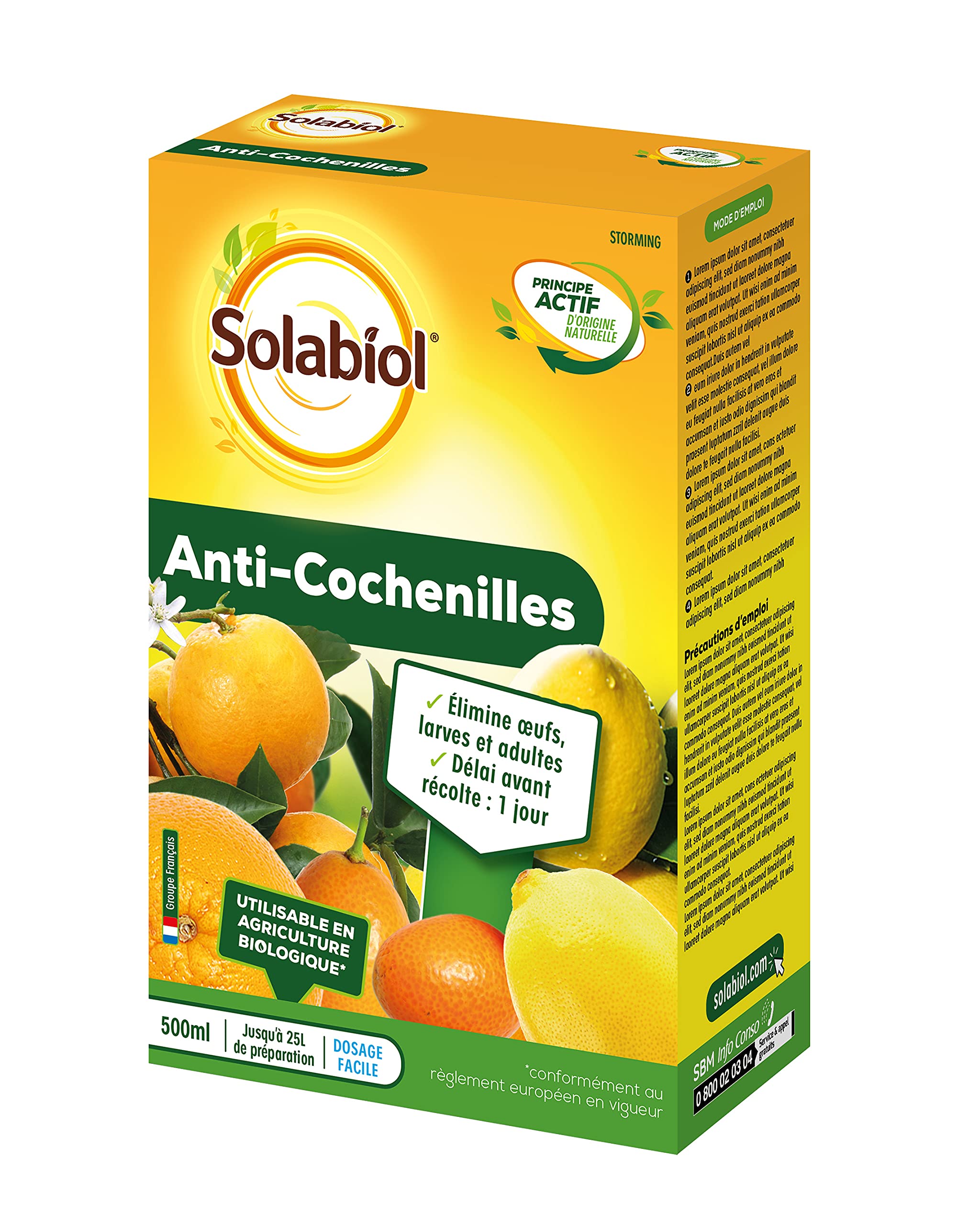 SolabiolSococ500 Mealybugs – 500 ml Case – 25L Preparation – Eliminate Eggs – Larvae and Adults – Fast Acting – Concentrate to Dilute