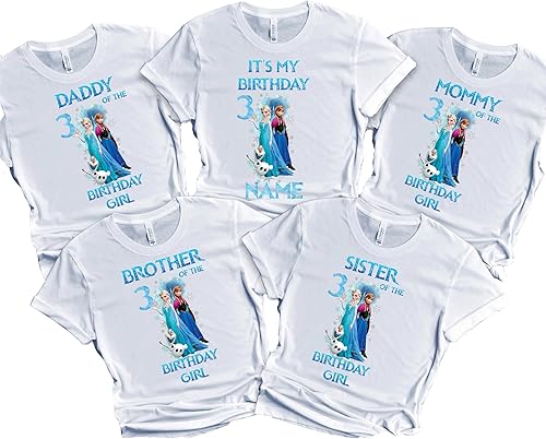 Princess Birthday Girl Shirt Elsa Custom Anna Family Olaf Matching T-shirts