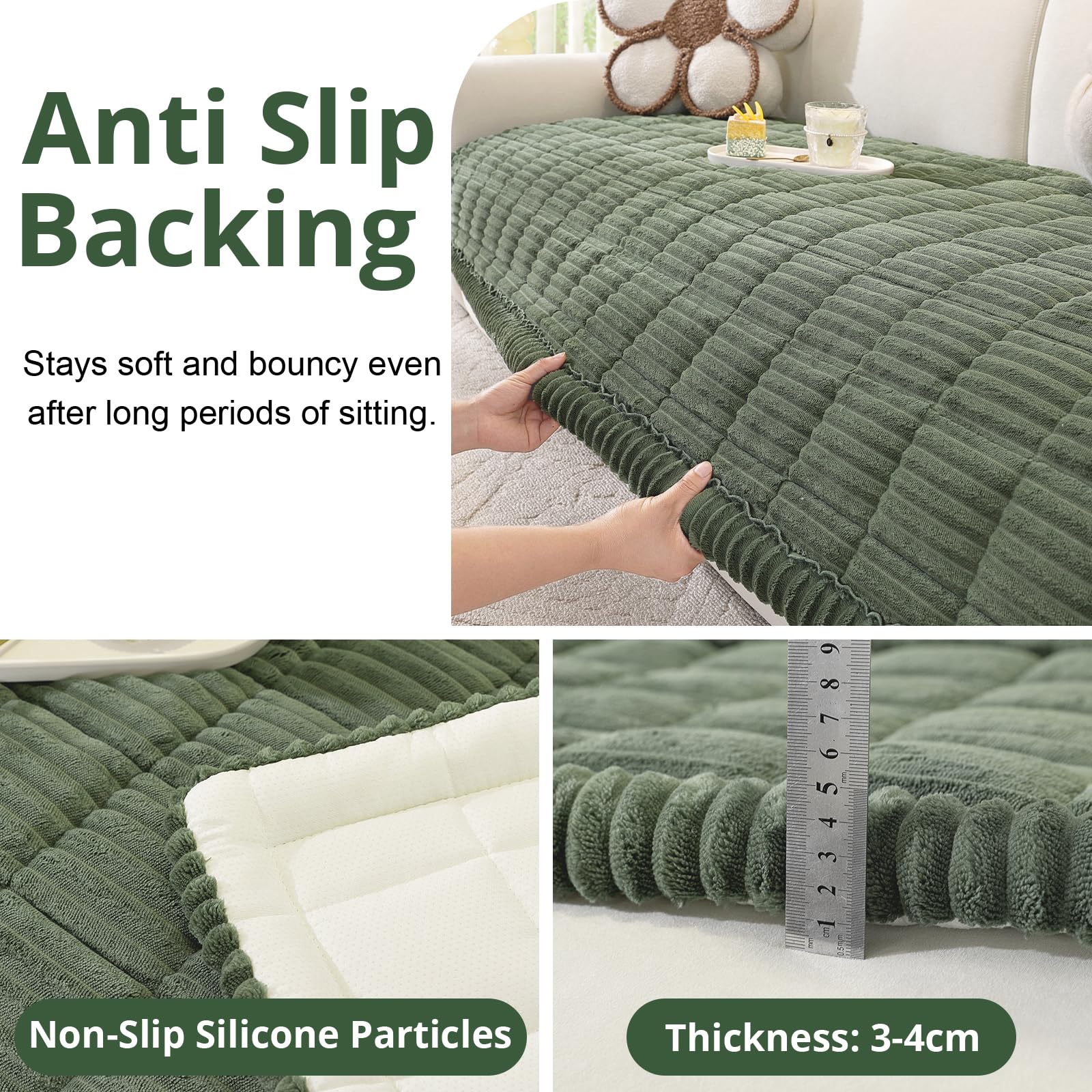 Dicke Sofa überzug Waschbar - 2026 Upgrade-Version Couch überzug 2 3 4 Sitzer, Anti-Rutsch Sofabezug, Gemütlich Sofa Cover Sofa Being Sofaüberwürfe Möbelschoner für Wohnzimmer (90x180cm)