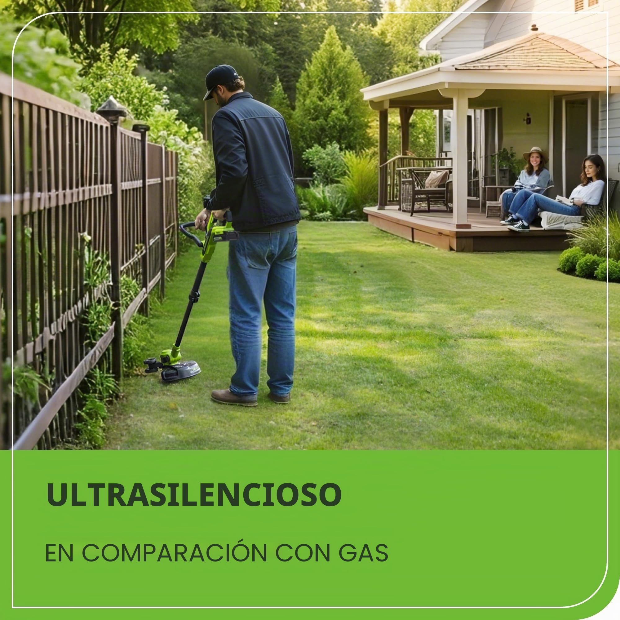 Greenworks 24V desbrozadora bateria, Anchura de Corte 30 cm, Cabezal Motor Giratorio e inclinable 90°, con Carrete de Cable y 20 Cuchillas de plástico, sin batería ni Cargador