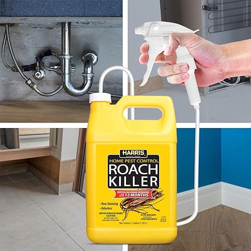 Miniatura 4 de Harris Roach Killer spray líquido con fórmula de eliminación residual prolongada sin olor y sin manchas de 12 meses galón