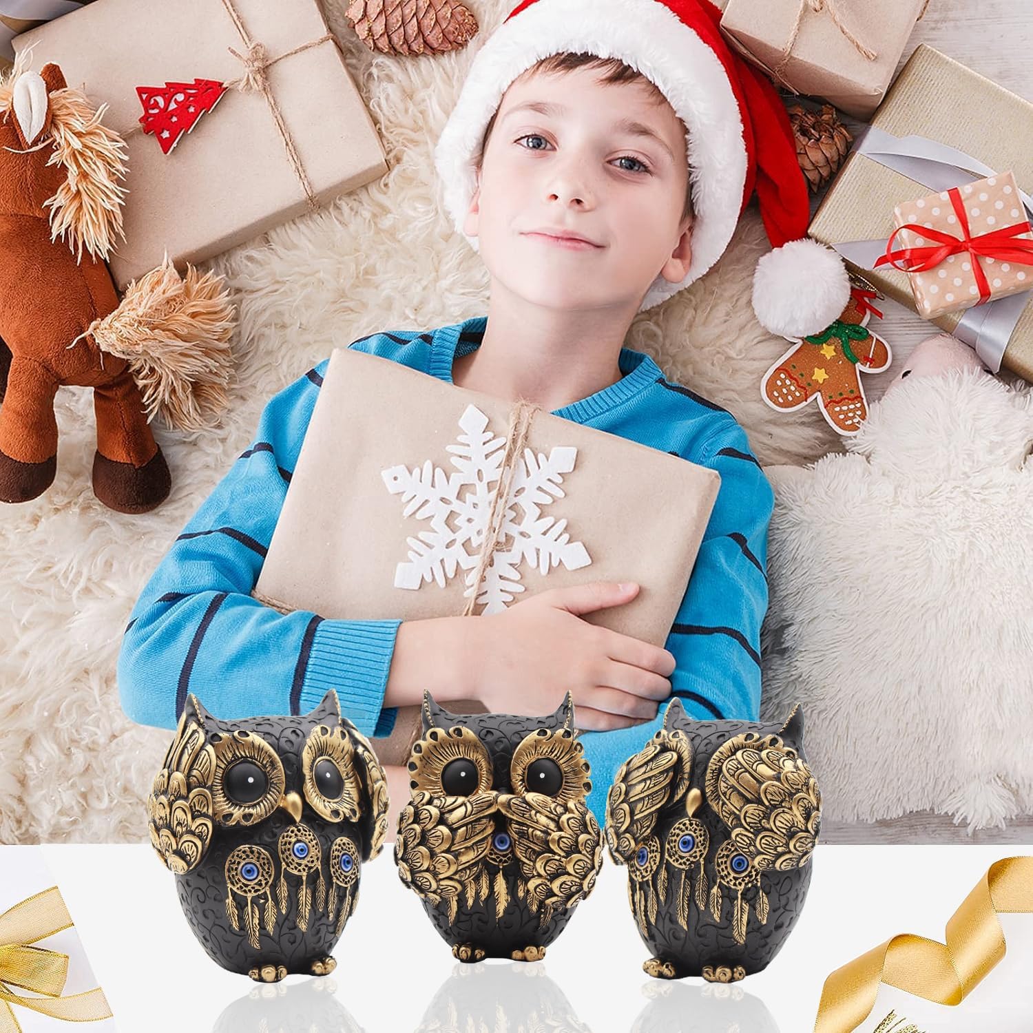 Eximious India SPWAL03 Support De Lunettes En Bois En Forme De Hibou Pour Femme Homme Homme Maman Papa Voiture Cadeau De Noël Pour Femme