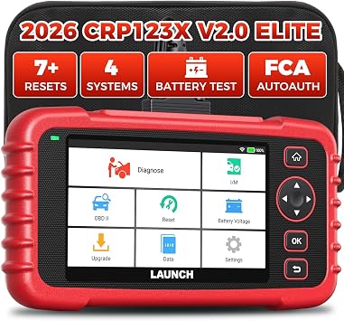 Launch OBD2 Scanner CRP123X Elite V2.0, 2025 Lifetime Free Update Diagnostic Scan Tool Car Engine Code Reader with Oil/Brake/SAS/BMS/D.P.F/ABS Bleeding/Throttle Reset, Auto VIN