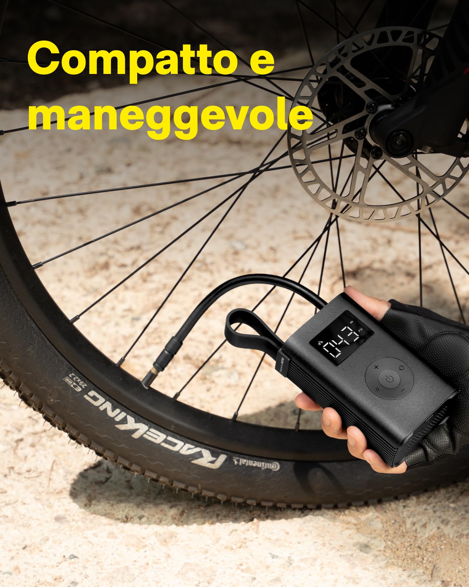 AstroAI Compressore Aria Portatile Auto 12 Volt CC, Mini Pompa Elettrica per Bicicletta e Moto