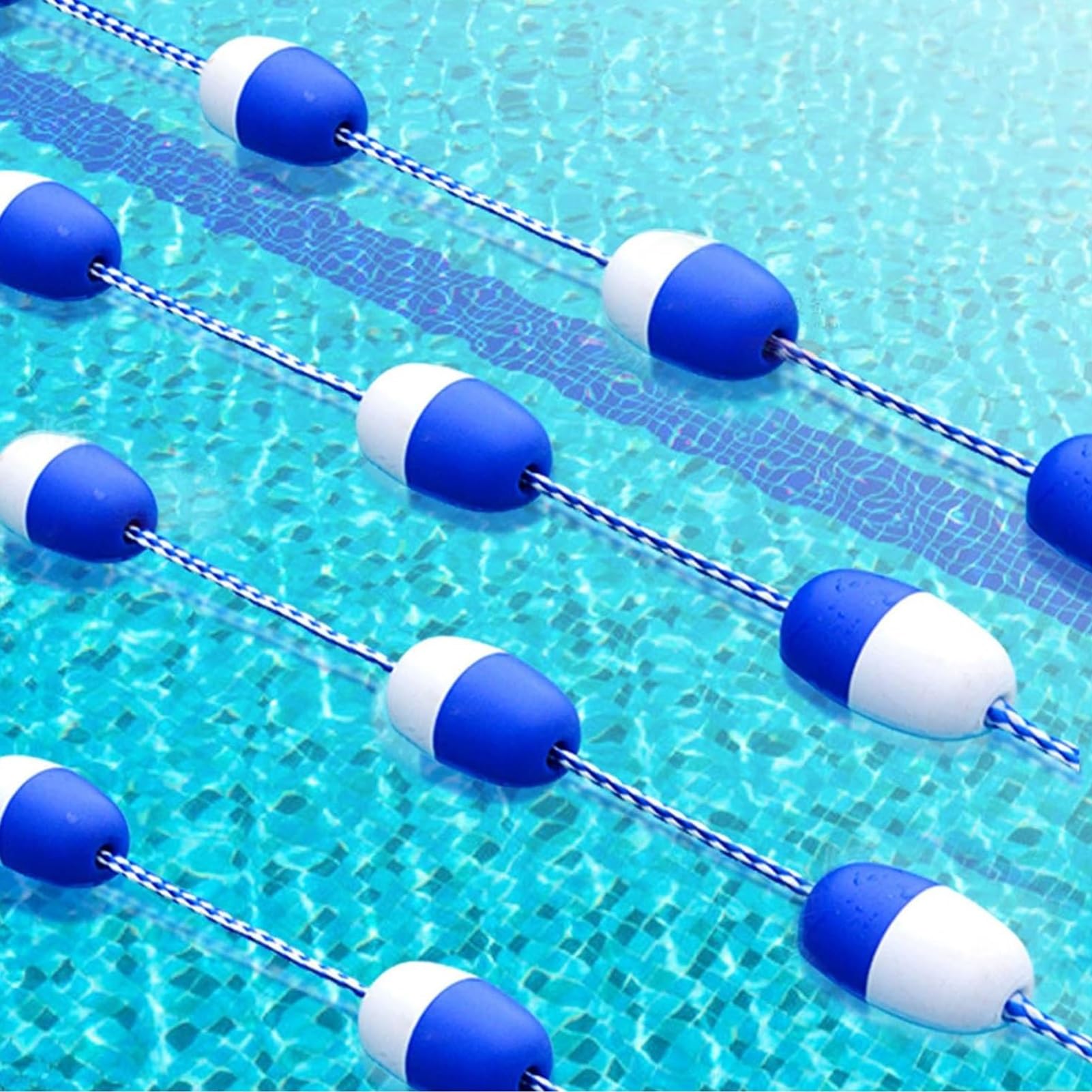 Kit séparation de couloir de piscine bleu et blanc 1m avec 2 crochets