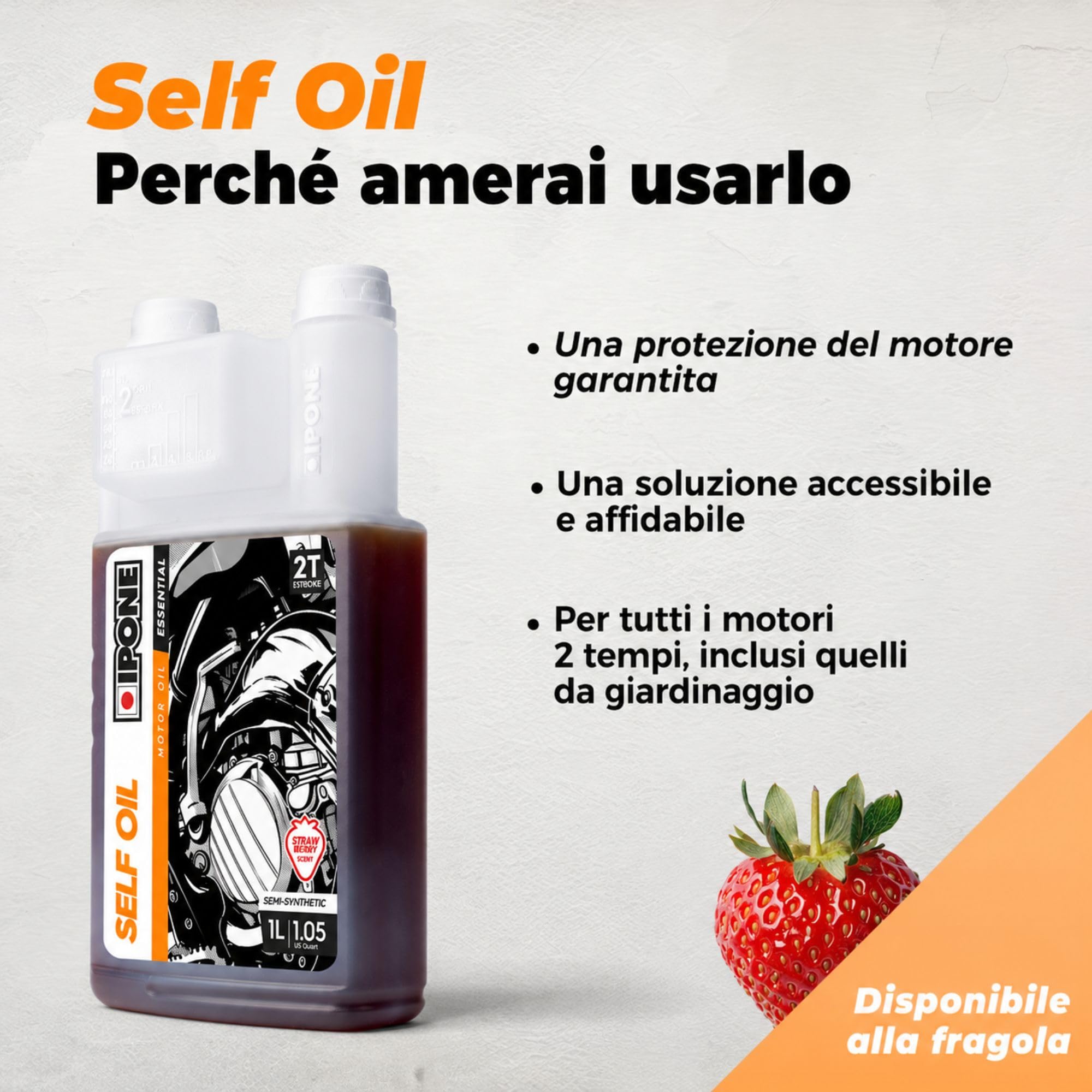 IPONE - Olio Motore 2 Tempi - Semisintetico - per Tutti i Motori 2 Tempi da Giardinaggio - Tanica da 4 Litri