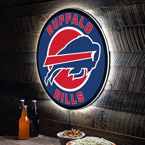 Team Sports America Evergreen NFL Buffalo Bills | Ultra-Thin LED Light Wall Sign