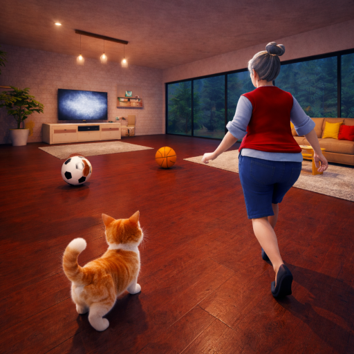 Cat Chaos Game 3D Granny Hell Pranks Simulator: Kitten Escape - Bad Cat Game