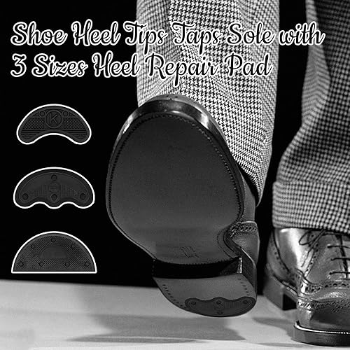 Miniatura 6 de 24 pares de placas de talón de reparación de zapatos, puntas de talón de zapatos, suela con 3 tamaños de almohadilla de reparación de talón de