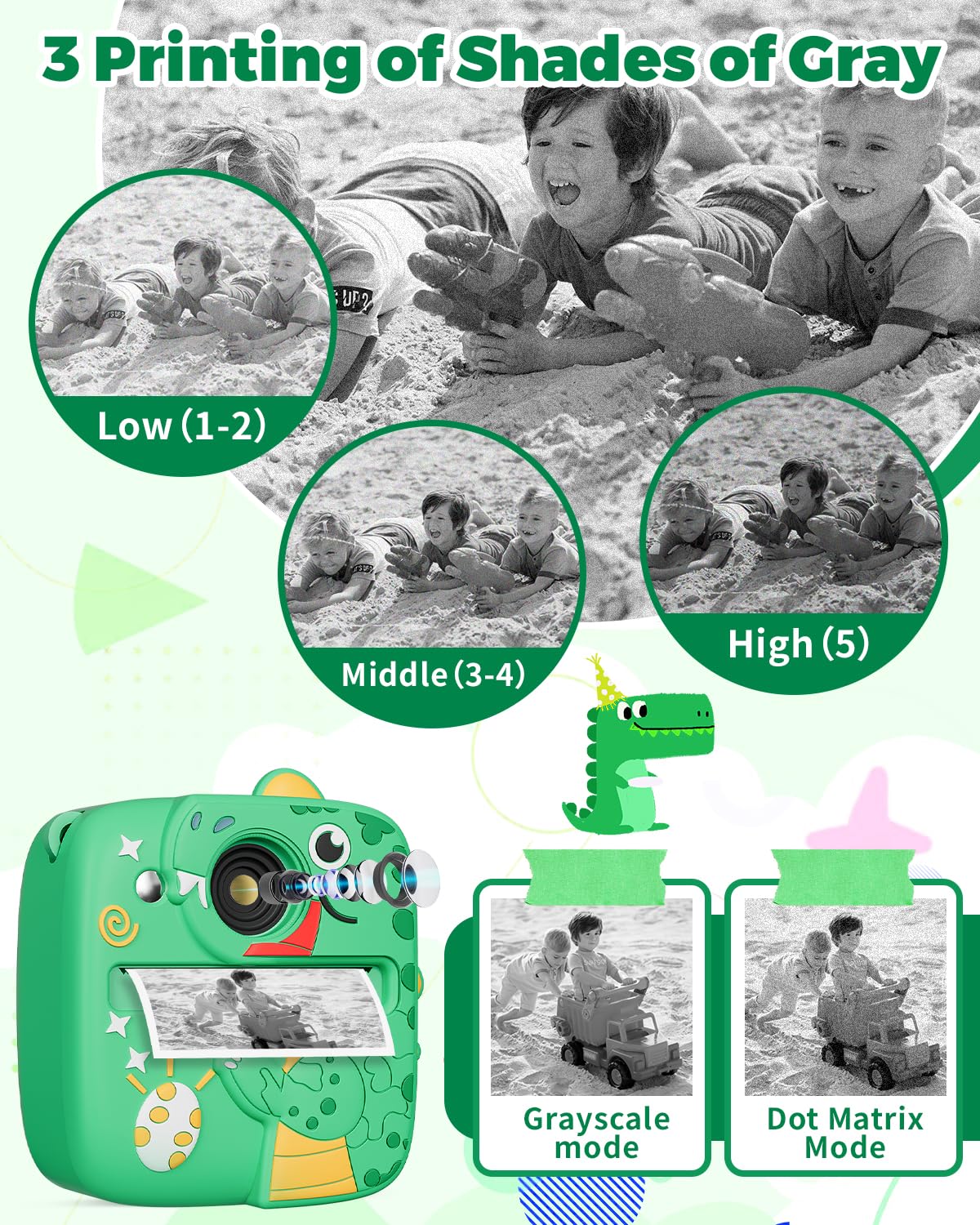 CHRERNA Macchina Fotografica Bambini Istantanea, Fotocamera Istantanea per Bambini con Carta da Stampa e Carta 32GB, Regalo per Bambini per Ragazze Ragazzi da 3-12