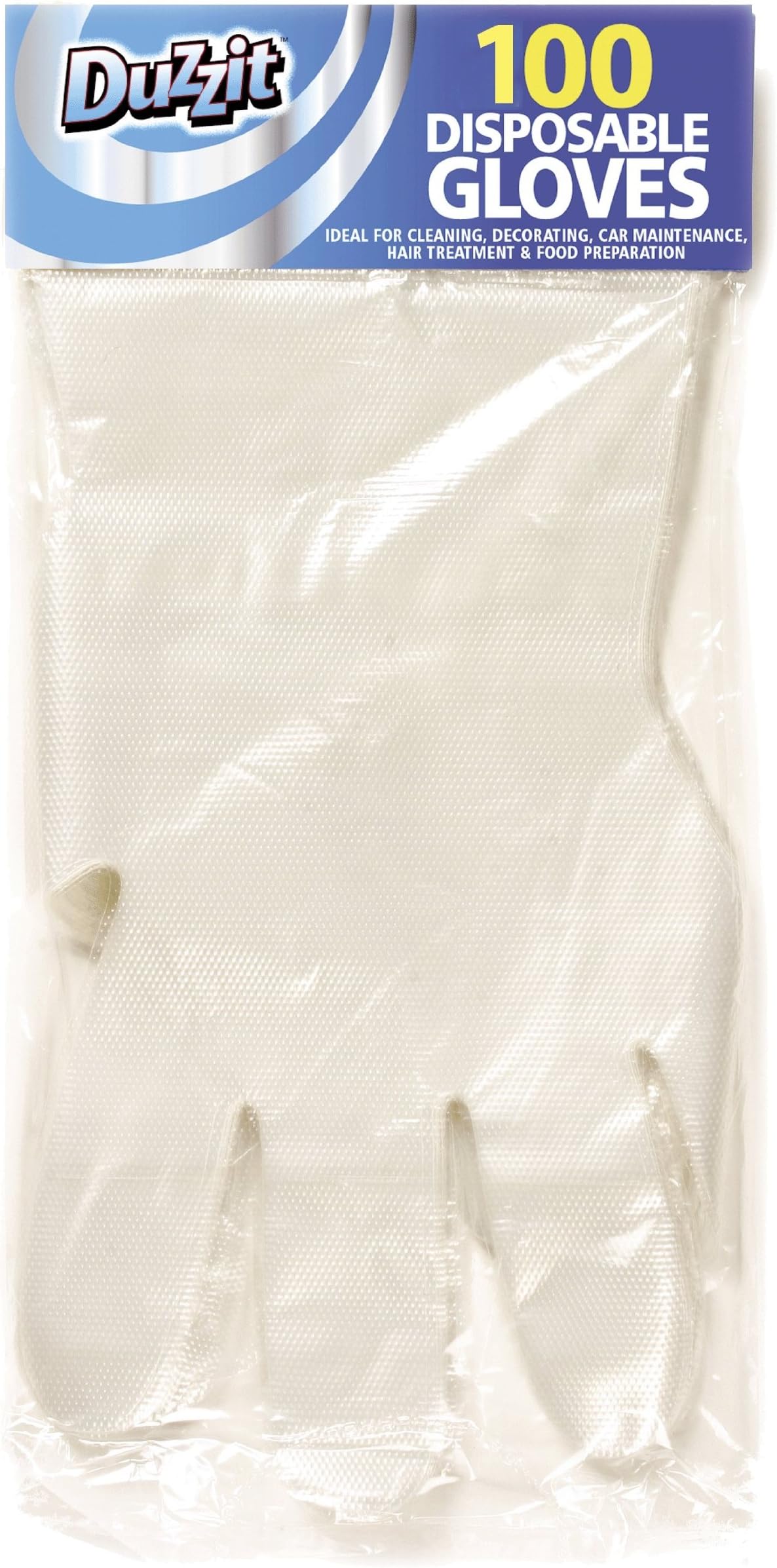 Pack of 100 disposable clear gloves