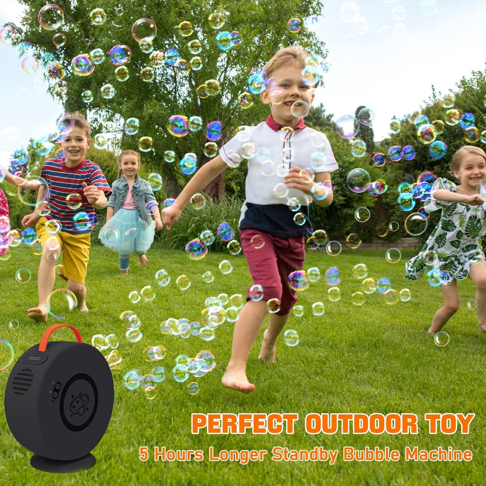 Máquina de Burbujas, Soplador de Burbujas de Rotación Automática Recargable por USB, Fabricante de Burbujas Portátil para Interiores y Exteriores, Bodas, Fiestas de