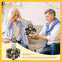 Vista 3 de Caja de regalo de cumpleaños con calcomanías de bricolaje para cualquier edad, soporte de dinero sorpresa para regalo en efectivo con tarjeta