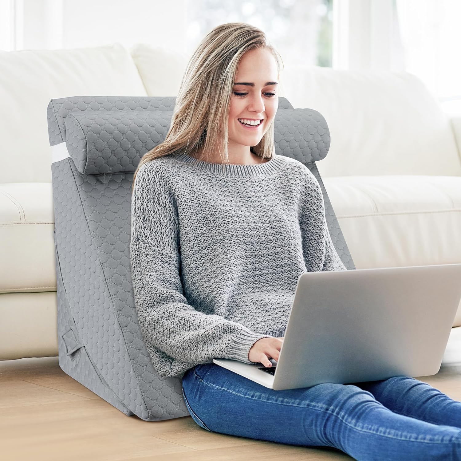 Bed Wedge Pillow for Sleeping, Adjustable Wedge Pillow Set for After Surgery, Elevated Triangle Pillow for Acid Reflux and Back Pain Relief, Post Surgery, Sleep Apnea, Back Suppor - Image 5