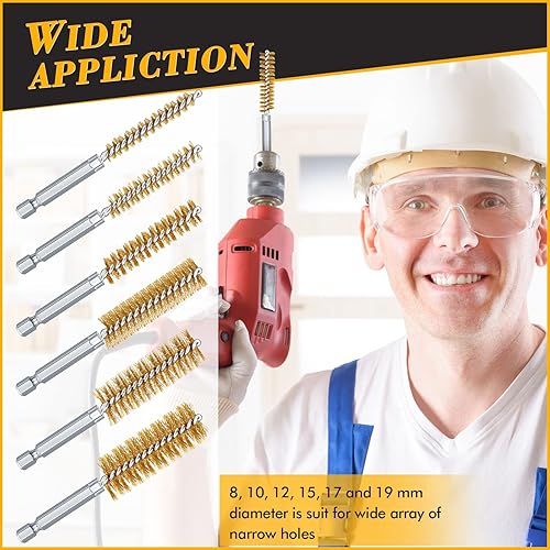 Miniatura 13 de Juego de 12 cepillos de taladro para taladro, juego de cepillos de alambre de limpieza de alambre de acero inoxidable para taladro eléctrico