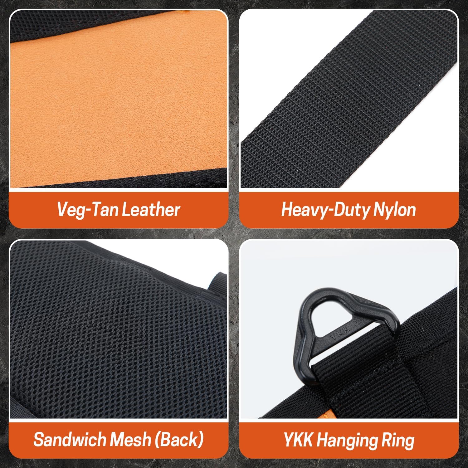 Leather Logging Belt Kit, Veg-Tan Leather Loggers Tool Belt with Felling Wedge Pouch and Axe Bag, Adjustable Logging Belt with Suspenders for Men and Women Waist sizes 35"-50"