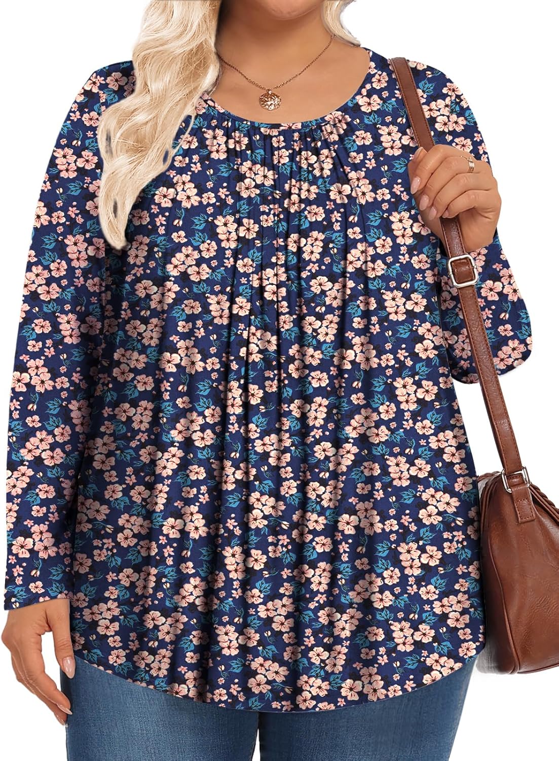 Womens Plus Size Tops Long Sleeve Shirts Fall Tunics Blouses Wear with Leggings - Image 2