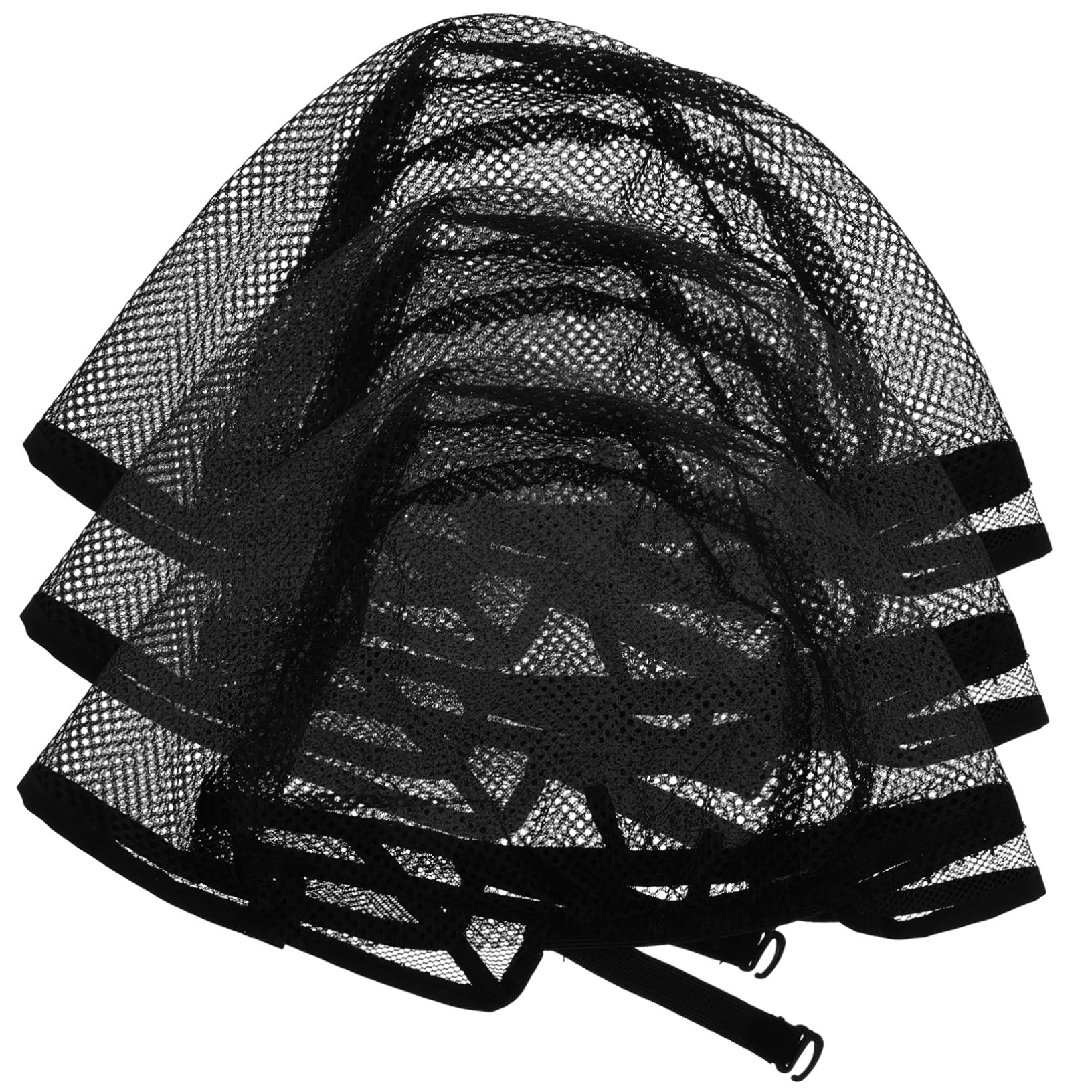 ERINGOGO 3 Pcs Wig Hairnet Caps Breathable Mesh Wig Caps Ladies Hairnets Fabric Bald Hair Bonnet for Sleeping Wig Net Cap Netted Sew Net Cap Wig Mesh Net Women Cloth Black