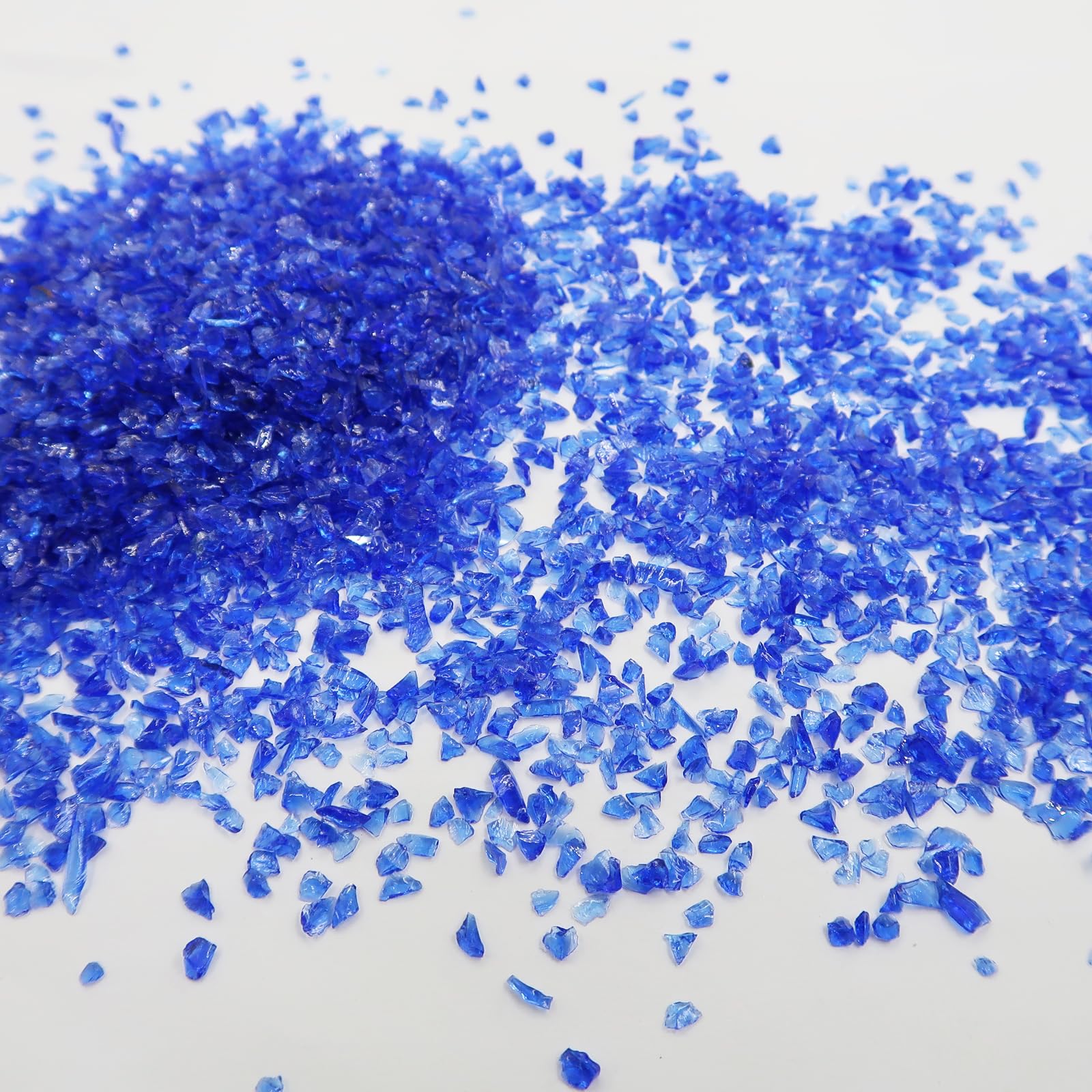 Ricytnig 0.9LB Crushed Glass Chips, Irregular Crushed Sand Broken Crystal Chips for Epoxy Resin Art Mold Phone Case Jewelry Making - Dark Blue - 1-3mm