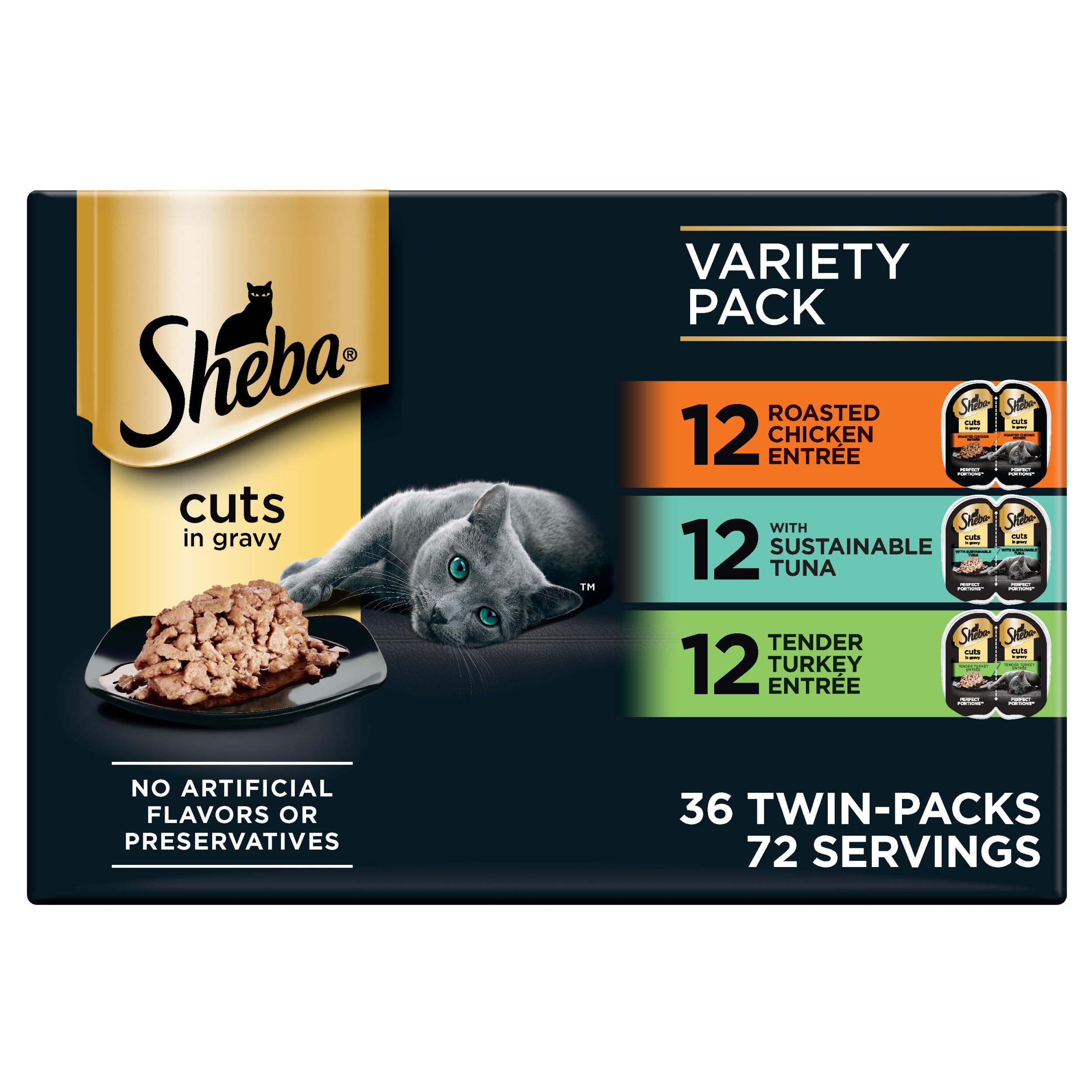 Sheba Perfect Porions Cuts in Salsa Entrée Wet Cat Food, 36 oz. Twin-Pack Trays), n/a