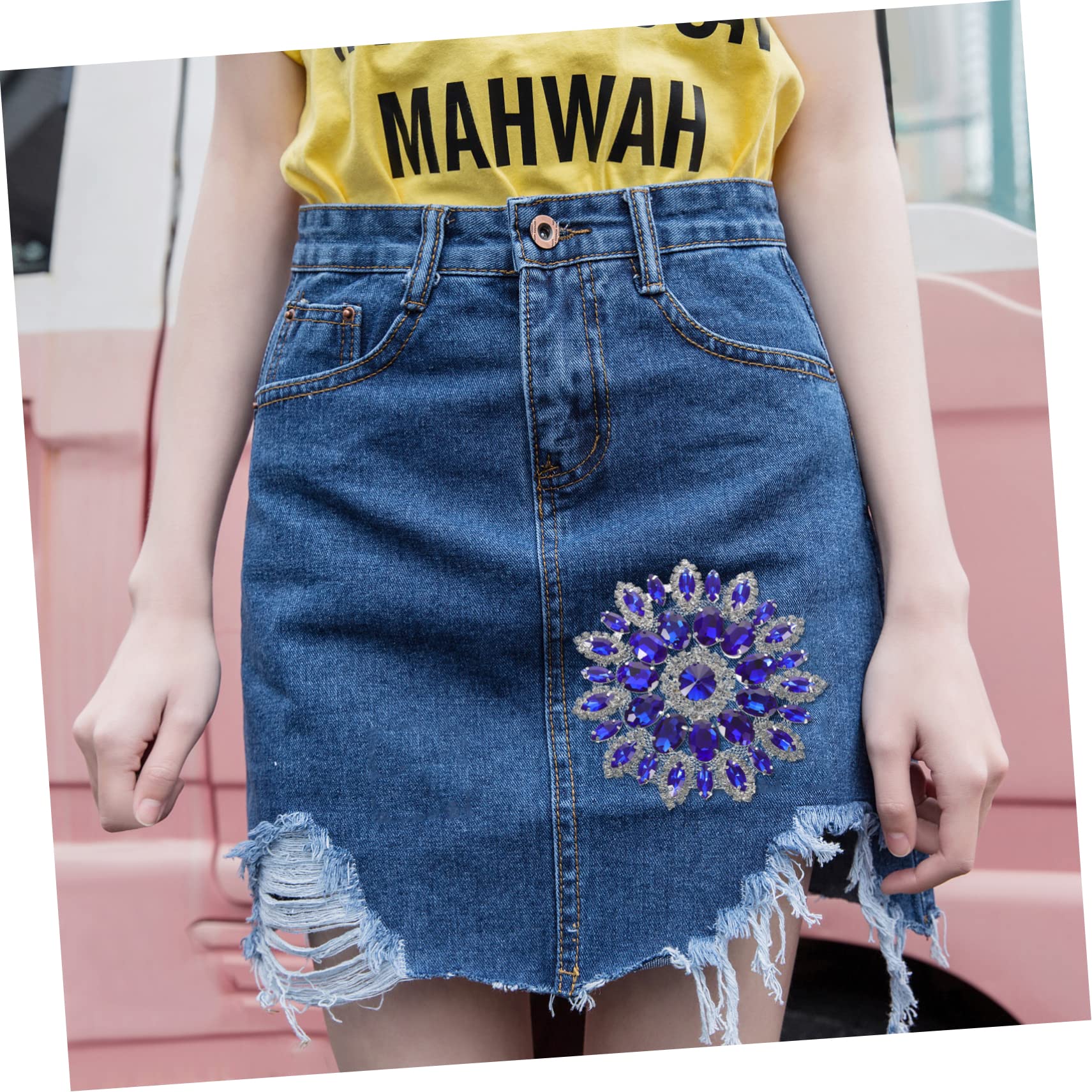TEHAUX 3pezzi Termoadesiva Decorativa Strass e Paillettes Applicazione Creativa per Abbigliamento e Accessori per Personalizzare Jeans Giacche e Sciarpe con Base Argentata