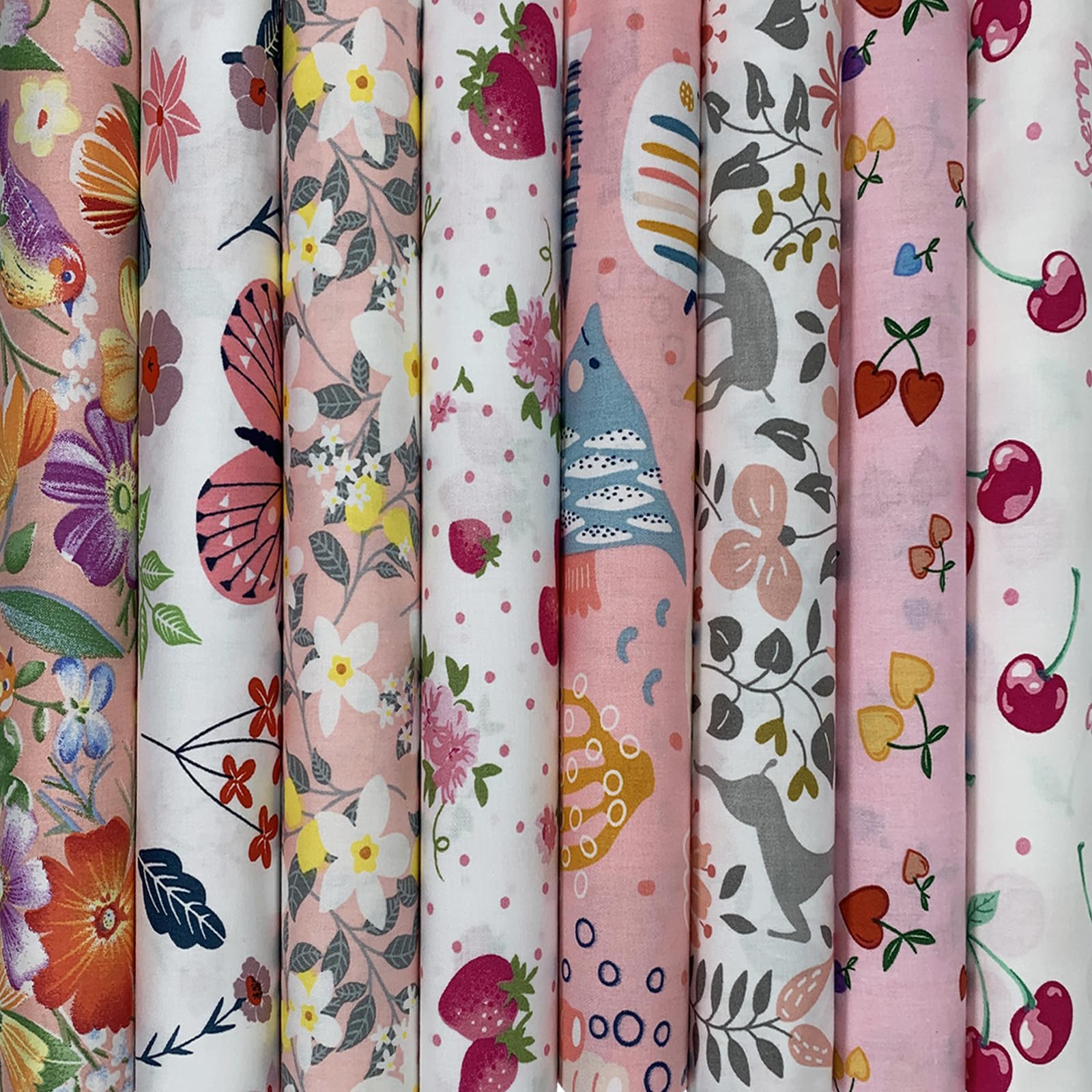 Tessuto Cotone Patchwork Quadrati 8 Pezzi 50cm X 50cm