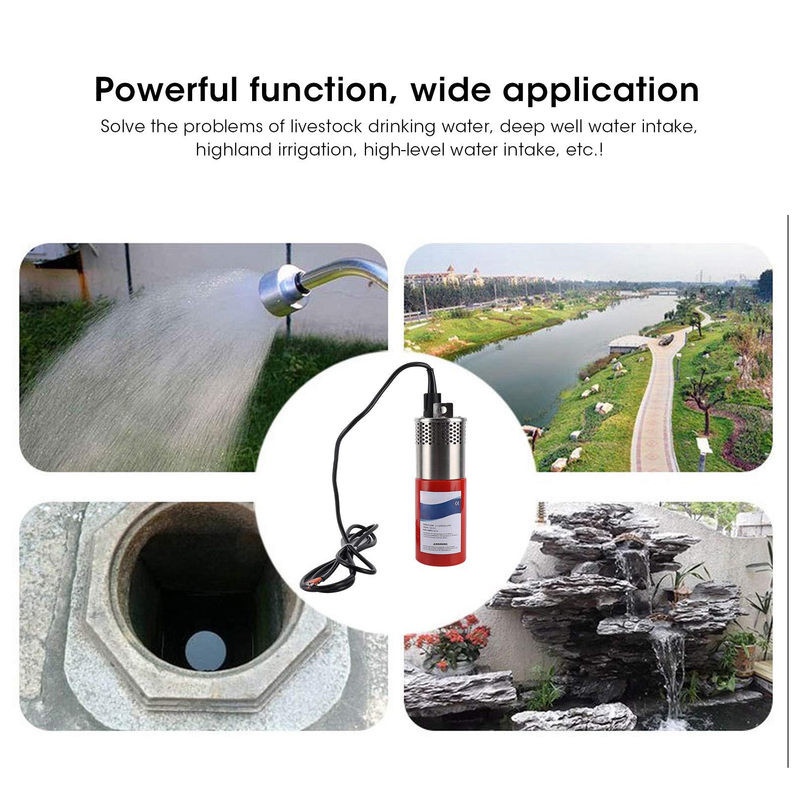 Pompe Submersible Solaire 12V 12 L/min - 70 M Hauteur - Acier Inox 304 Pour Puits Profond, Irrigation