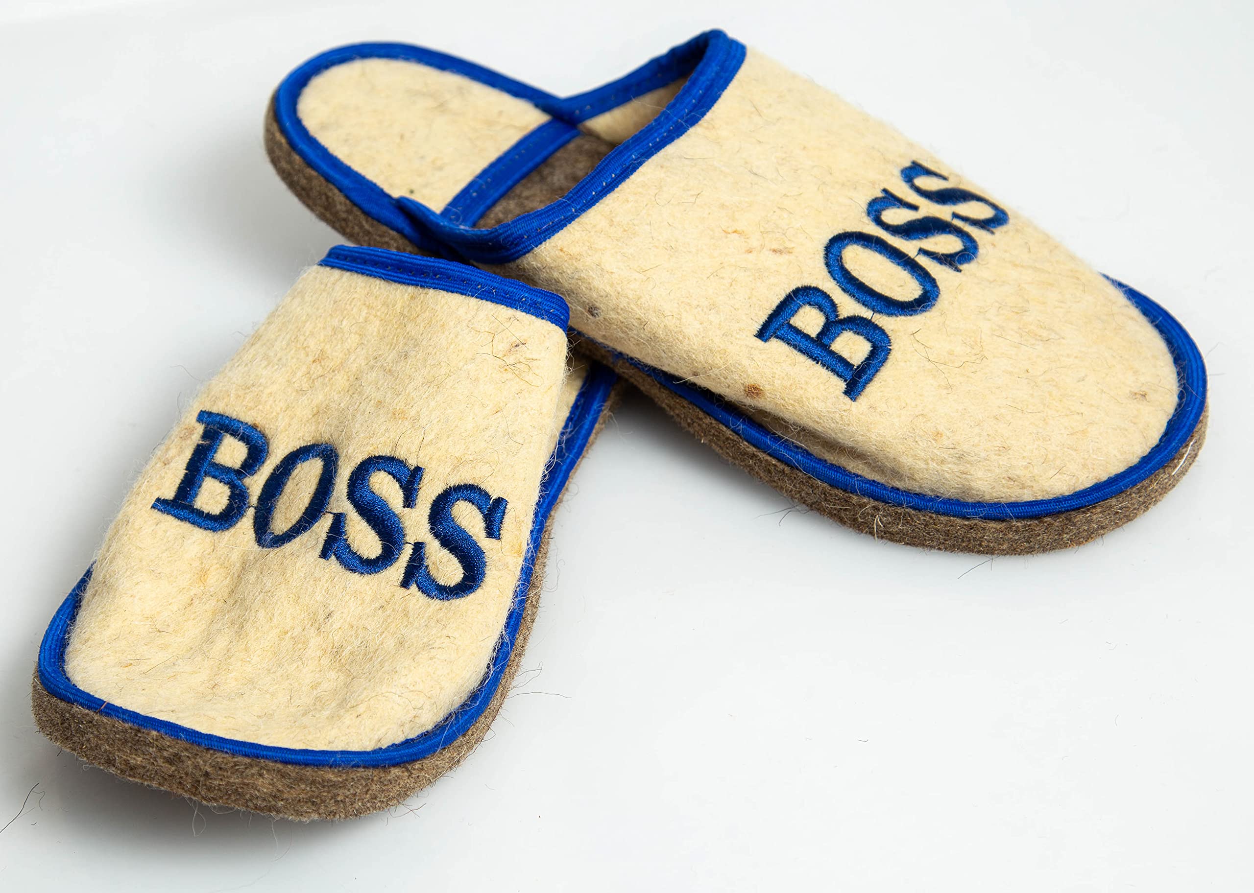 Rushnichok Sauna Slippers for Men - Russian Sauna Slippers - Sauna Male Slippers Wool - Sauna Men's Hotel Slippers Male - Russian banya Slippers - Boss - Felt Sauna Wool