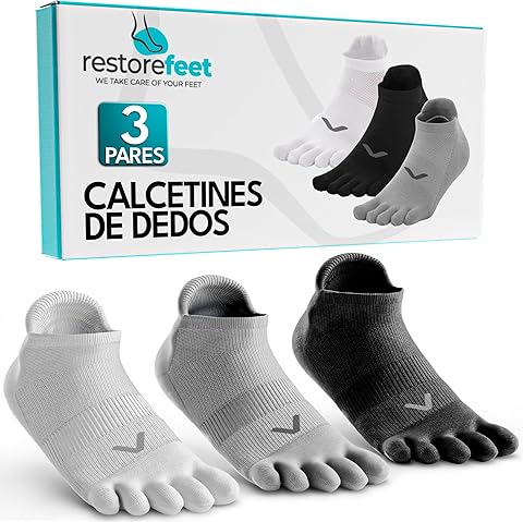 Calcetines 5 Dedos Barefoot Mujer y Hombre – Calcetines Tobilleros de Dedos Transpirables para Deporte, Yoga y Uso Diario (3 Pares)