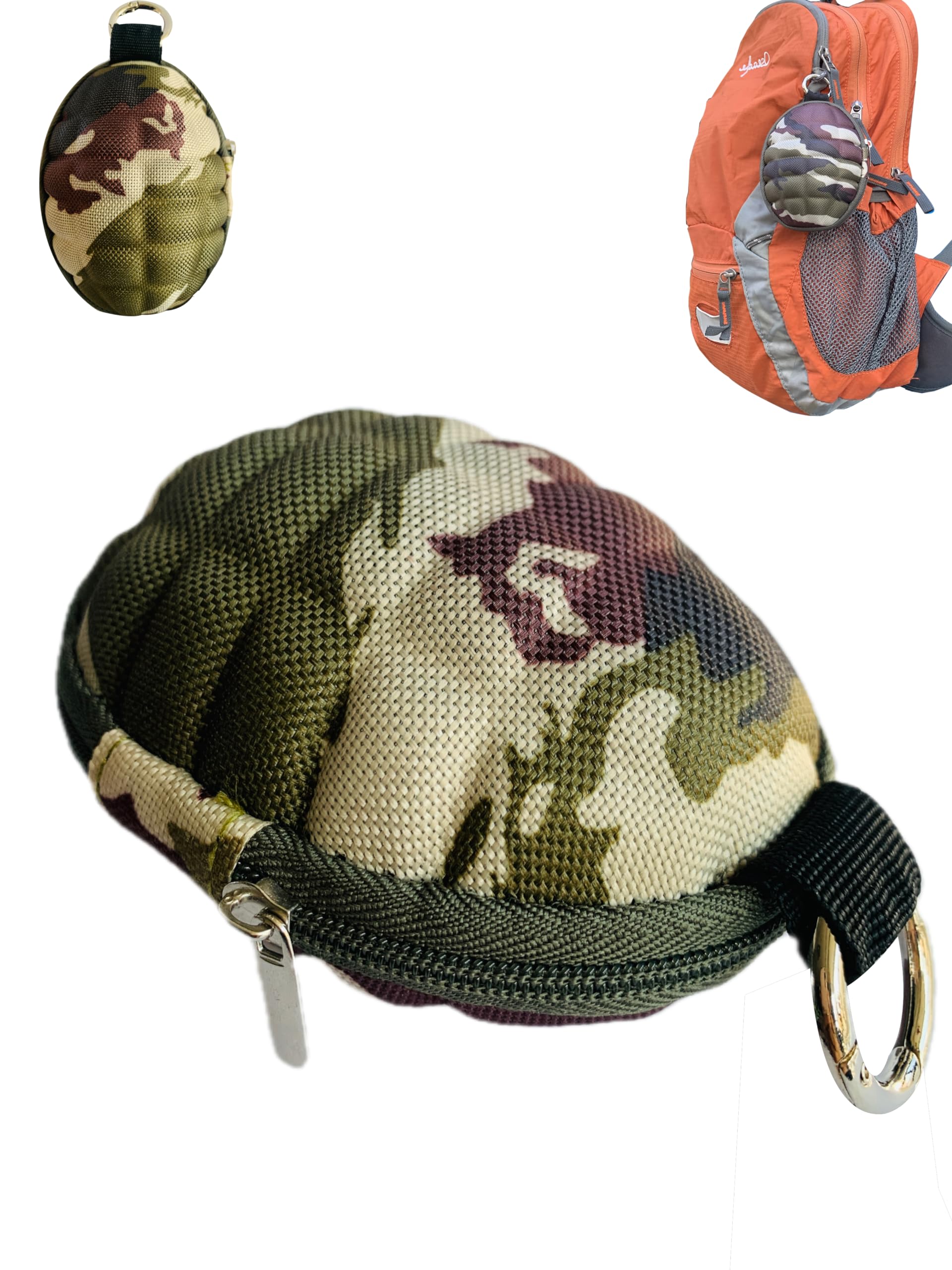 Grenade Style Key bag and Coin Purse Pouch,Small EDC Pouch Accessories Case,Bluetooth Headset Pack,For storage keys, change, USB flash drive, headphones, etc.