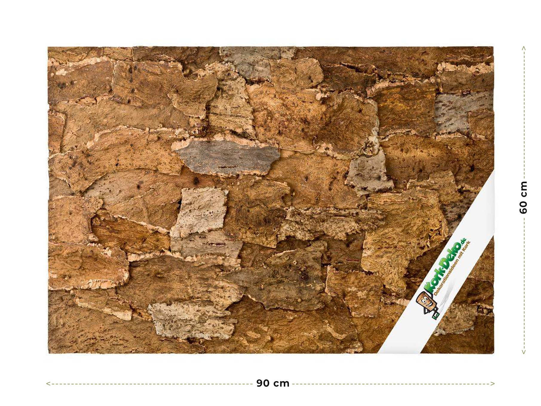 Korkrückwand 3D 90 x 60 cm Desert Wüste natürliches Design Korkstücken Made in Portugal