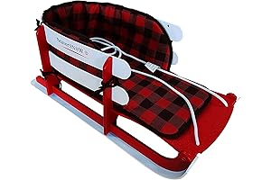 Snow Sled for Toddlers with Cushion Pad, Seat Belt, and Steering Wheel