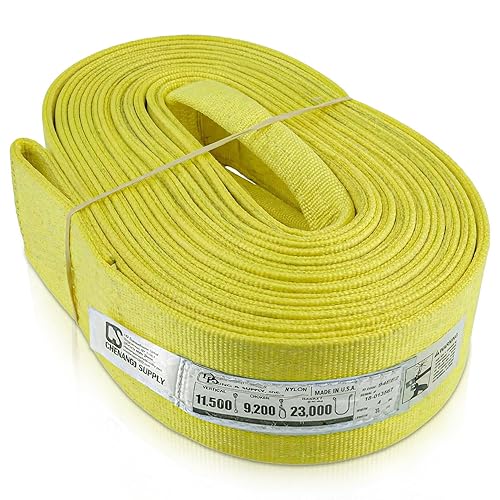 Miniatura 25 de DD Sling (Hecho en EE. UU.). 2 pulgadas de ancho X (longitudes de 4' a 20') en el listado! Eslingas de nylon de 2 capas con ojo torcido, de ojo a