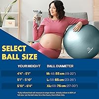 Vista 6 de ProBody Pilates Pregnancy Ball - Yoga Ball for Pregnancy with Book, Prenatal, Labor & Postnatal Maternity Exercise