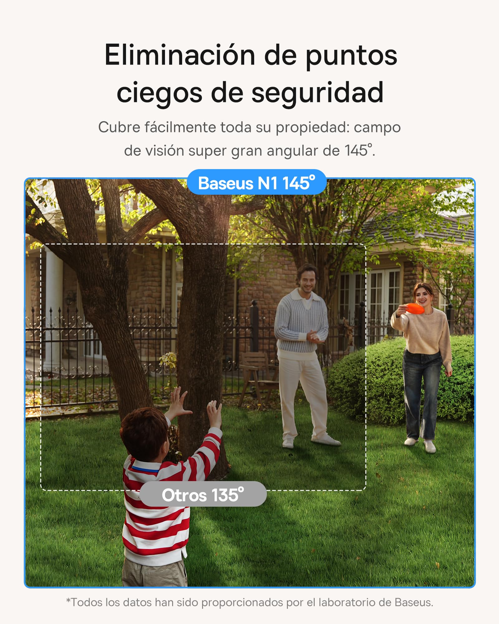 Baseus Security Camara Vigilancia WiFi Exterior Batería, 210 Días de Bateria, 2K HD, 145 Grados, IP67, Visión Nocturna, Camara Exterior con Almacenamiento Local, Detección Humana - Kit 4-CAM N1