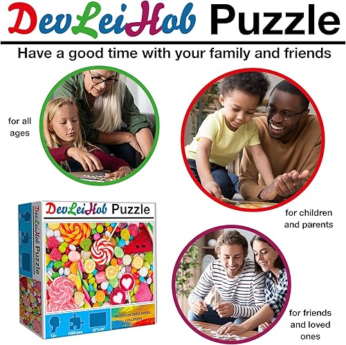 Miniatura 7 de Rompecabezas de 1000 piezas para adultos y niños, rompecabezas duros grandes de mil piezas, rompecabezas de caramelo, piruletas, tamaño de tablero