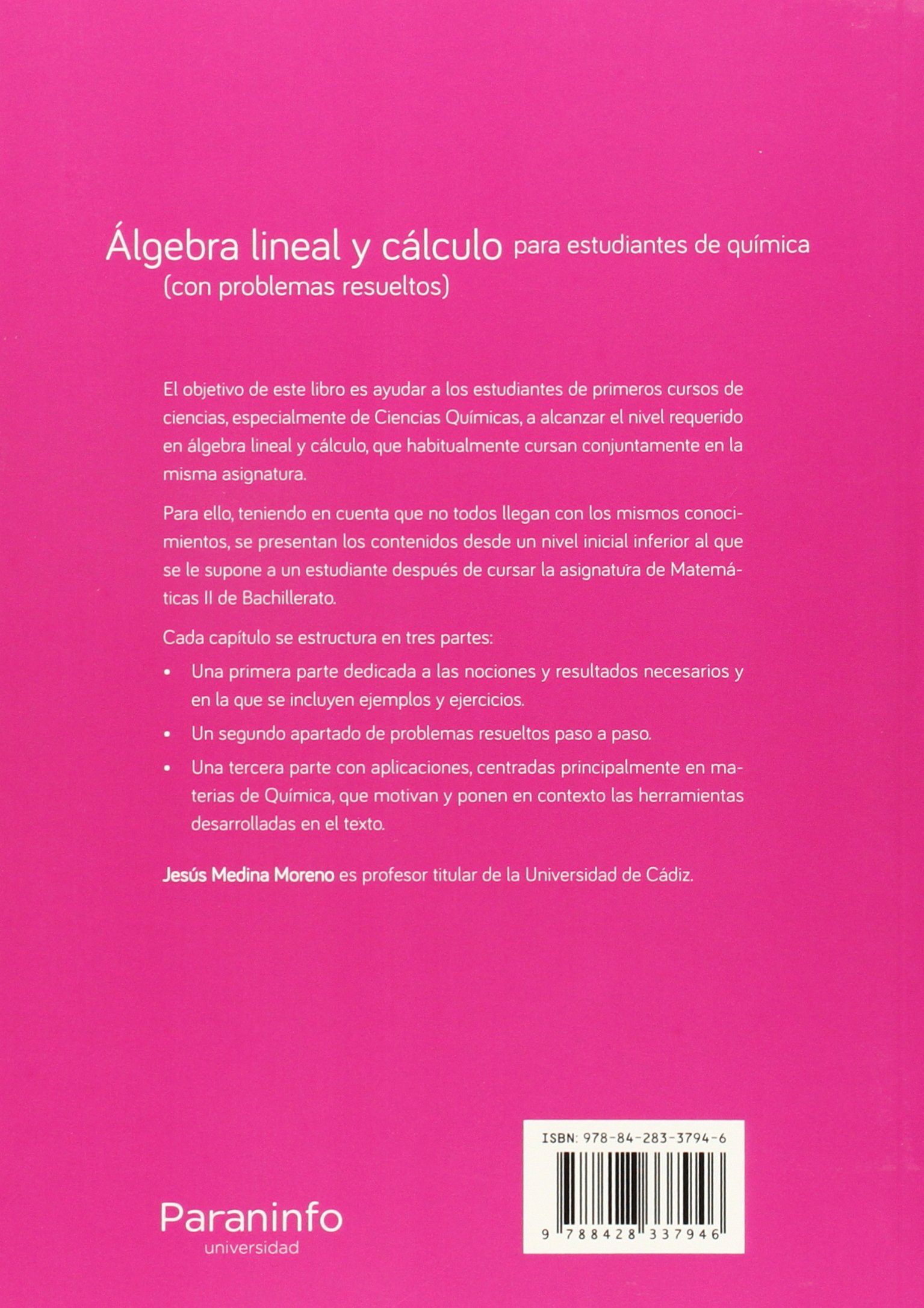 Álgebra lineal y cálculo para estudiantes de químicas : con problemas resueltos