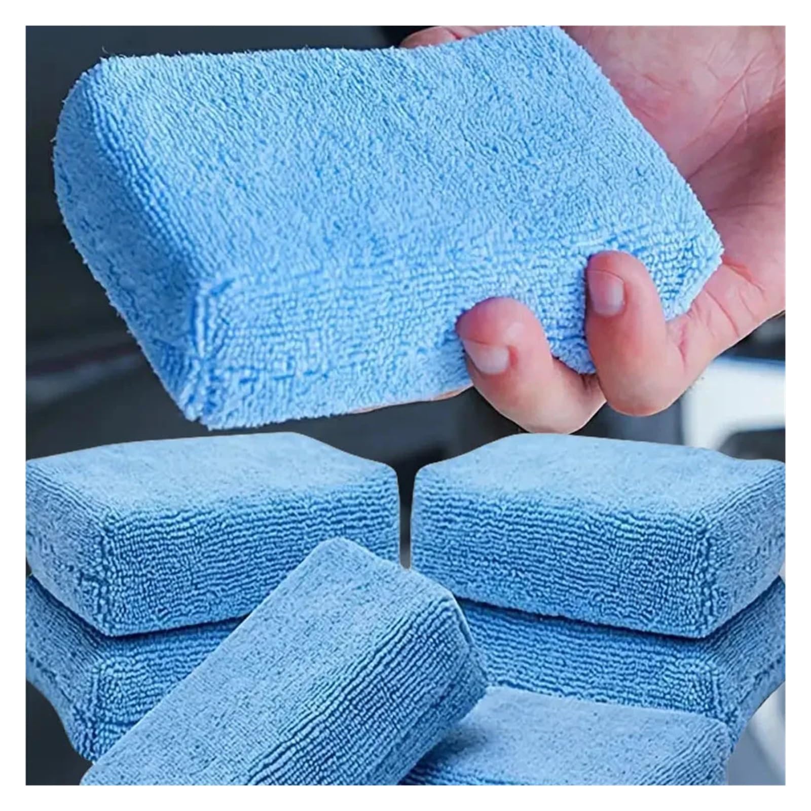 Compatible con 1/20 almohadillas aplicadoras de cera for autos, esponjas pulido microfibra, esponja suave for encerado y detallado automotriz, almohadilla espuma limpiadora(20pcs)