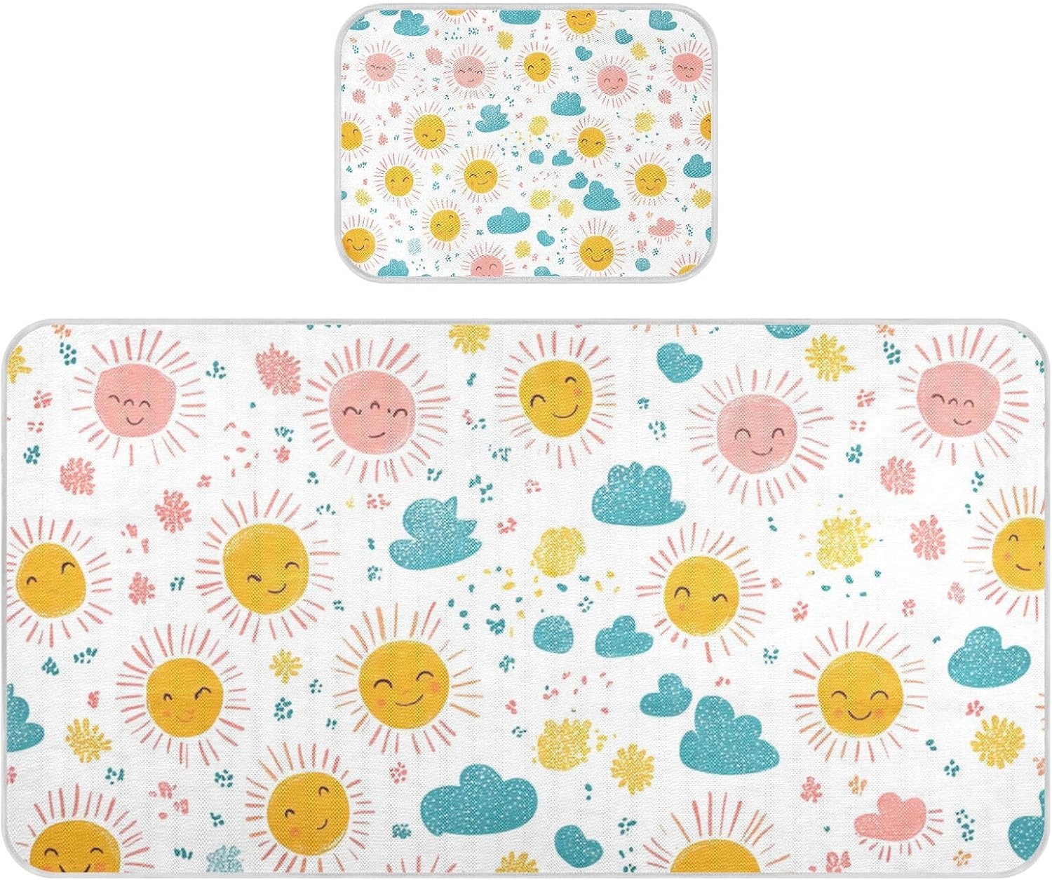 Cartoon Cute Yellow Sun Cooling Baby Mattress Cover 28" x 52" Ultra Soft Mattress Protector pad for Baby&Toddler